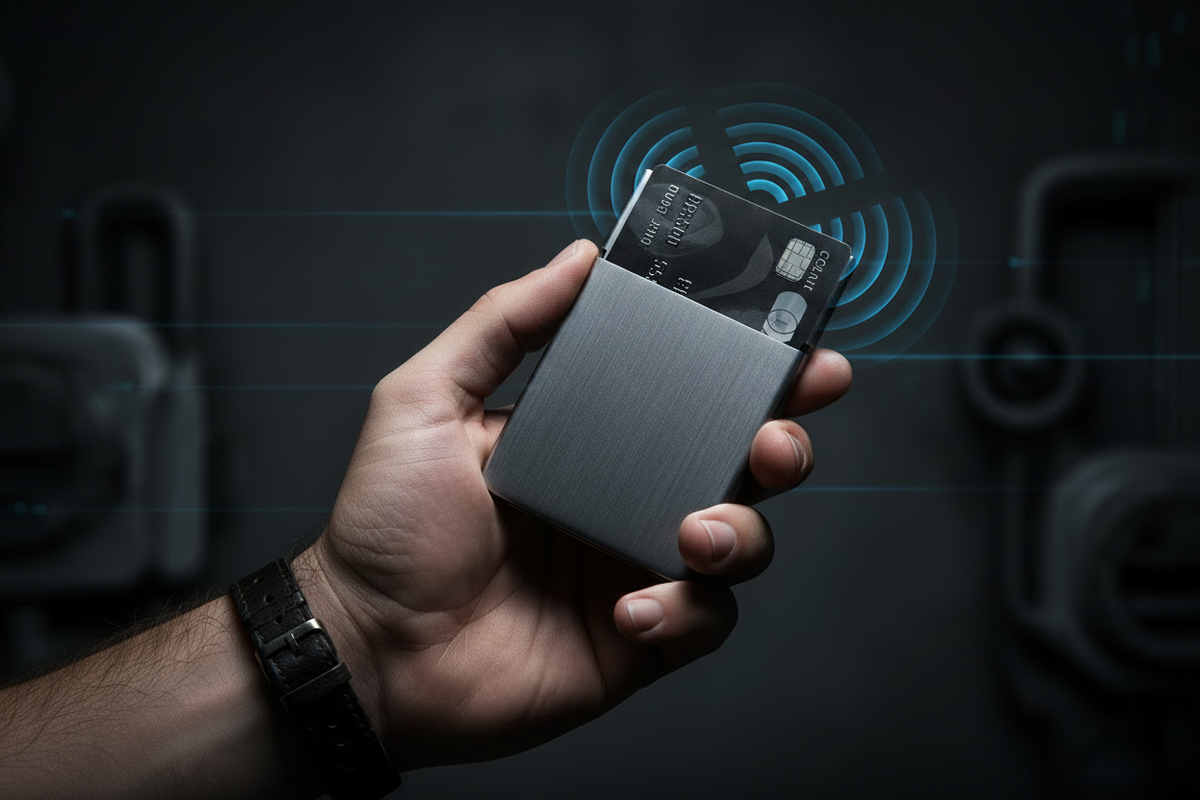 Protection RFID cartes bancaires sans contact - porte-cartes aluminium Maison Lysta