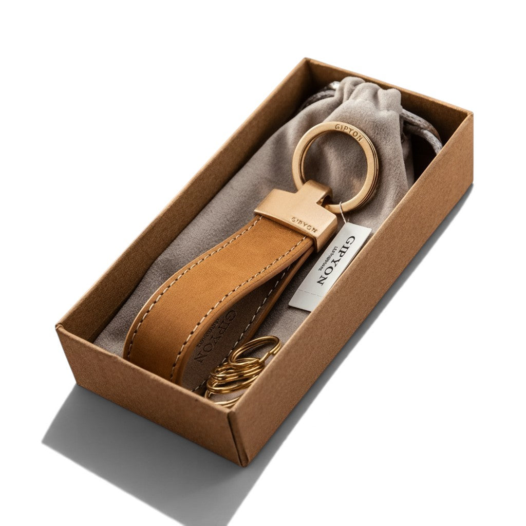 Porte-Clés en Cuir Véritable – Pendentif Anneau Auto | Cadeau Homme