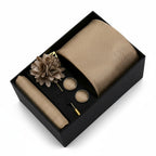 Coffret Cravate Homme – Cravate, Pochette, Boutons de Manchette & Broche