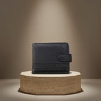 Portefeuille homme minimaliste en simili cuir noir – Maison Lysta