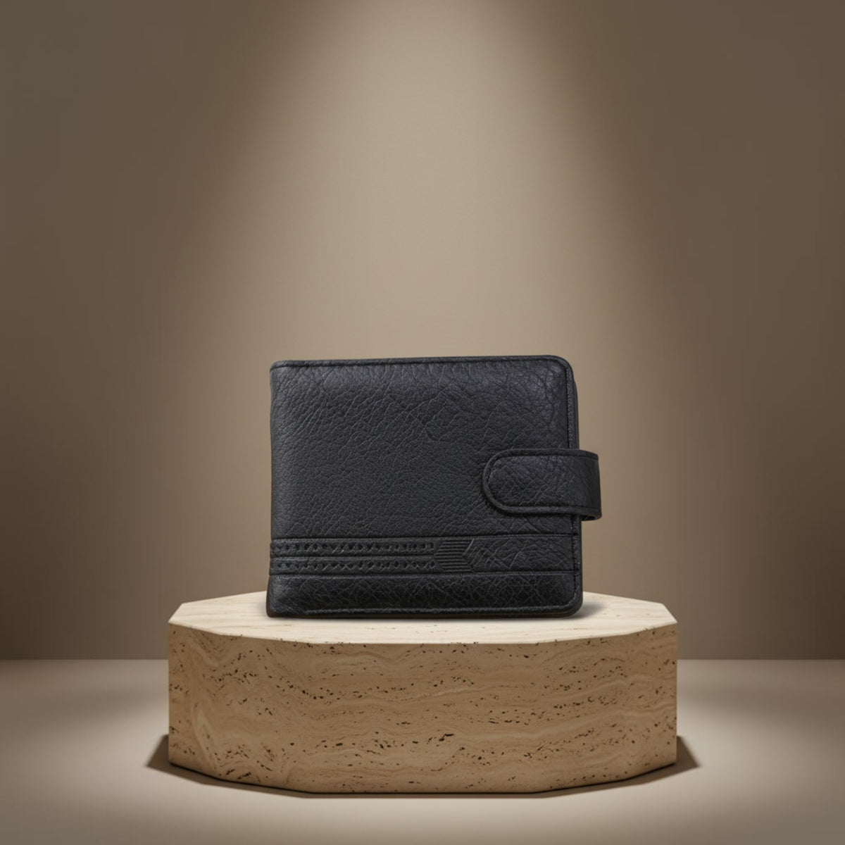 Portefeuille homme minimaliste en simili cuir noir – Maison Lysta