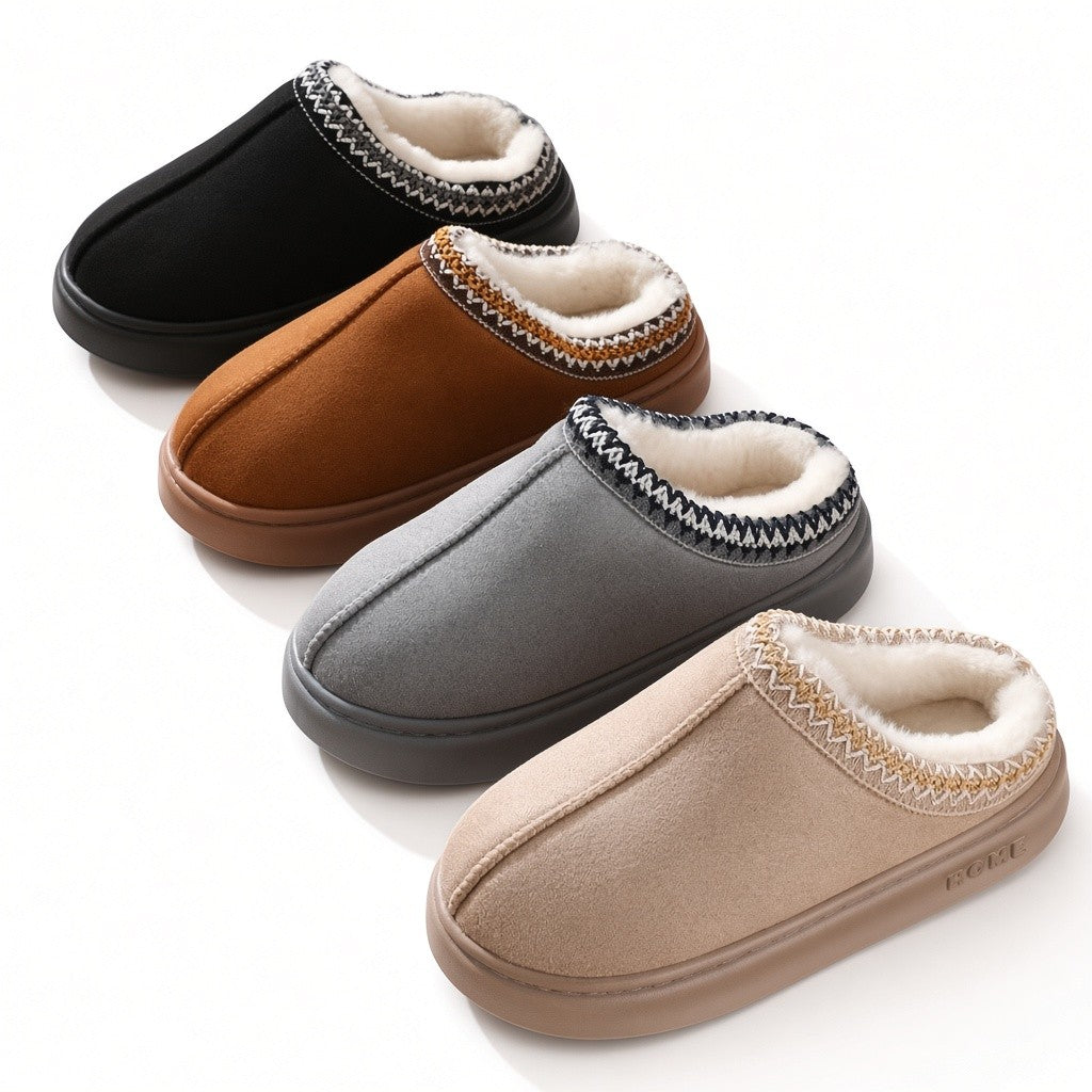 Chaussons Femme Fourrés Chauds – Semelle Épaisse Antidérapante