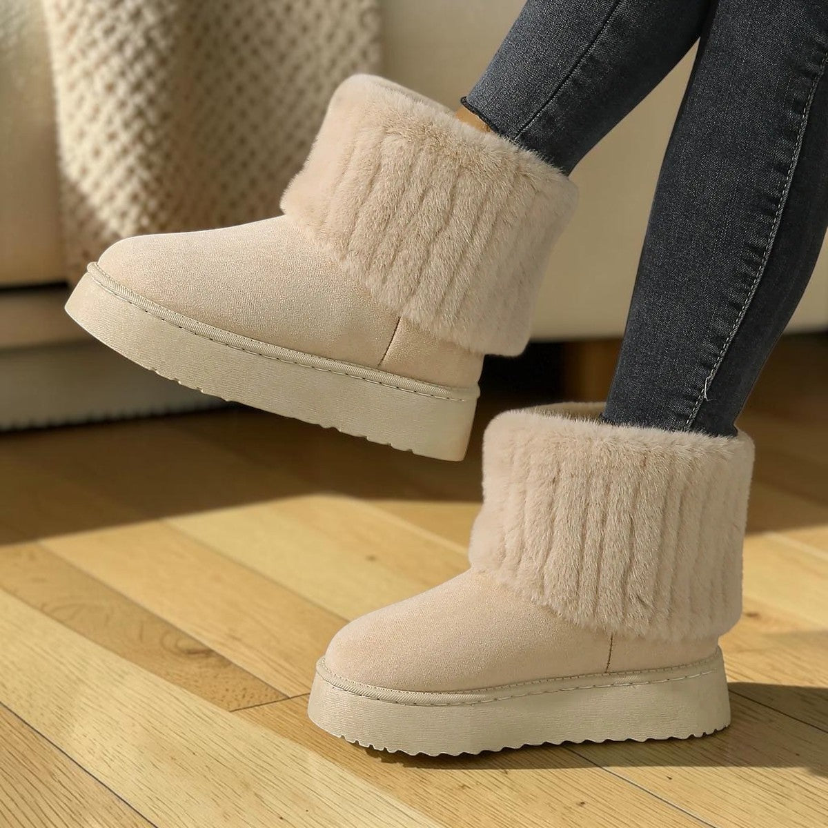 Bottes fourrées femme imperméables – Bottines hiver chaudes