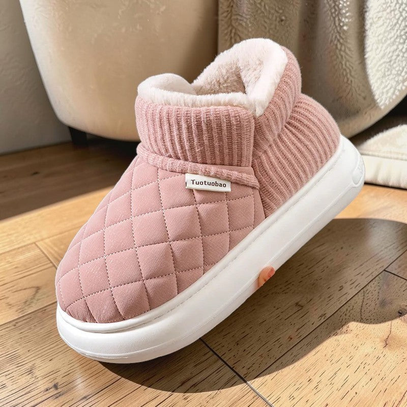 Pantoufles bottines fourrées femme – Semelle épaisse