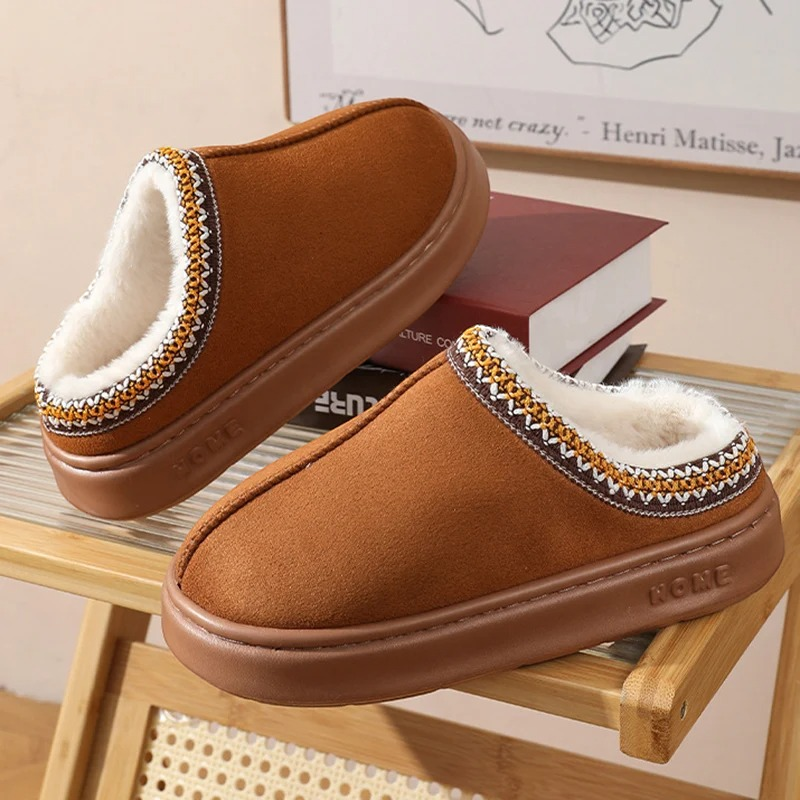 Chaussons Femme Fourrés Chauds – Semelle Épaisse Antidérapante