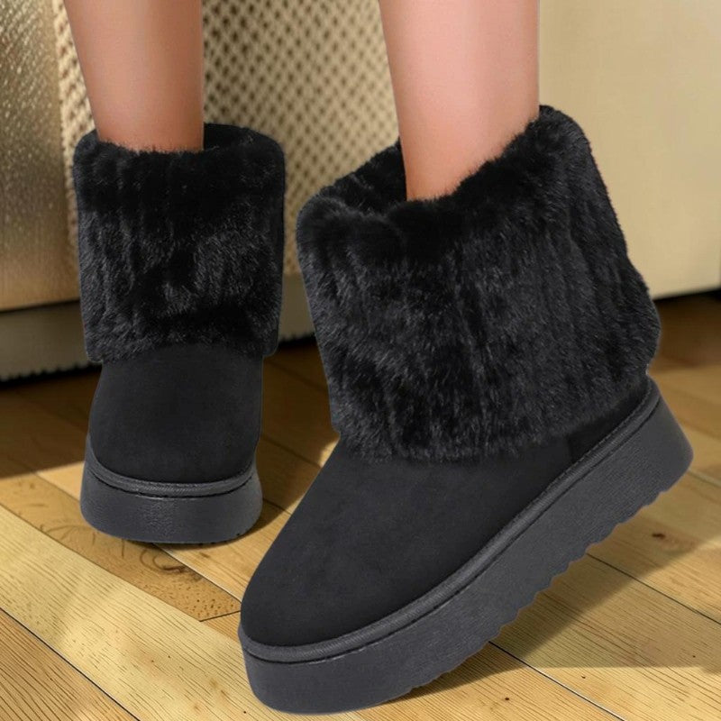 Bottes fourrées femme imperméables – Bottines hiver chaudes