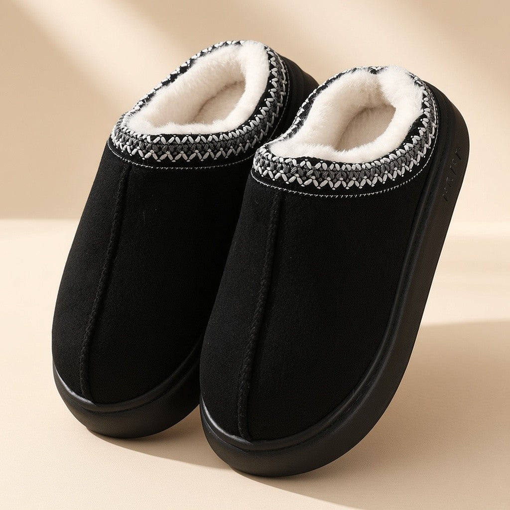 Chaussons Femme Fourrés Chauds – Semelle Épaisse Antidérapante