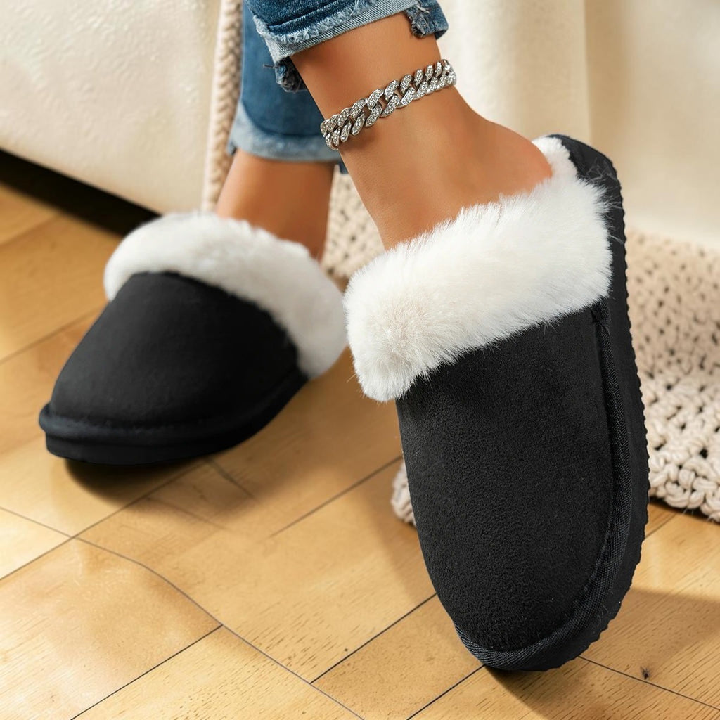 Pantoufles femme fourrées – Mules chaudes antidérapantes