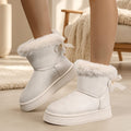 Bottes fourrées femme à nœud – Bottines hiver chaudes