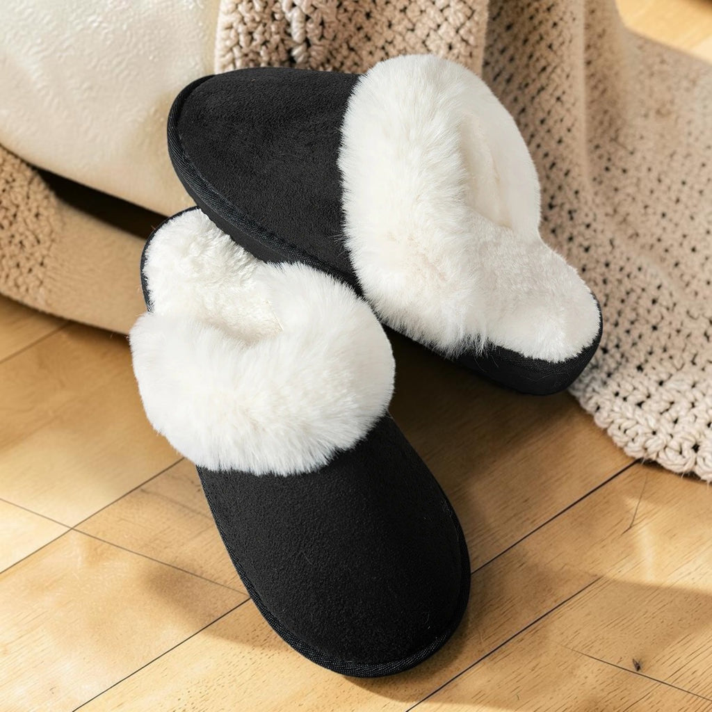 Pantoufles femme fourrées – Mules chaudes antidérapantes
