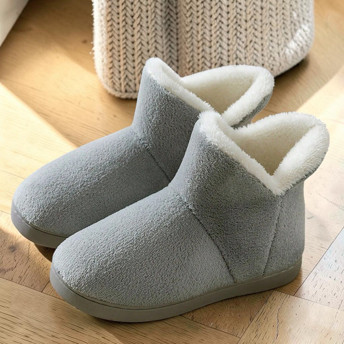 Pantoufles montantes fourrées – Chaussons bottines chauds