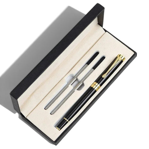 Coffret stylo à bille de luxe en métal noir – cadeau homme élégant | Maison Lysta
