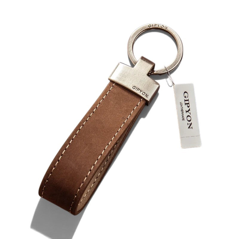 Porte-Clés en Cuir Véritable – Pendentif Anneau Auto | Cadeau Homme