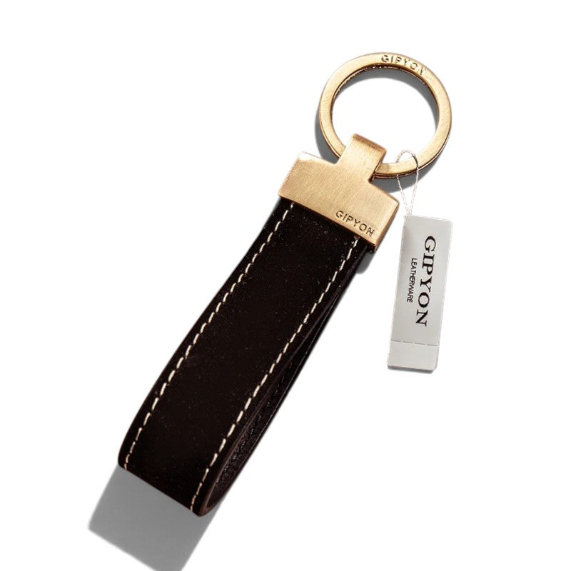 Porte-Clés en Cuir Véritable – Pendentif Anneau Auto | Cadeau Homme