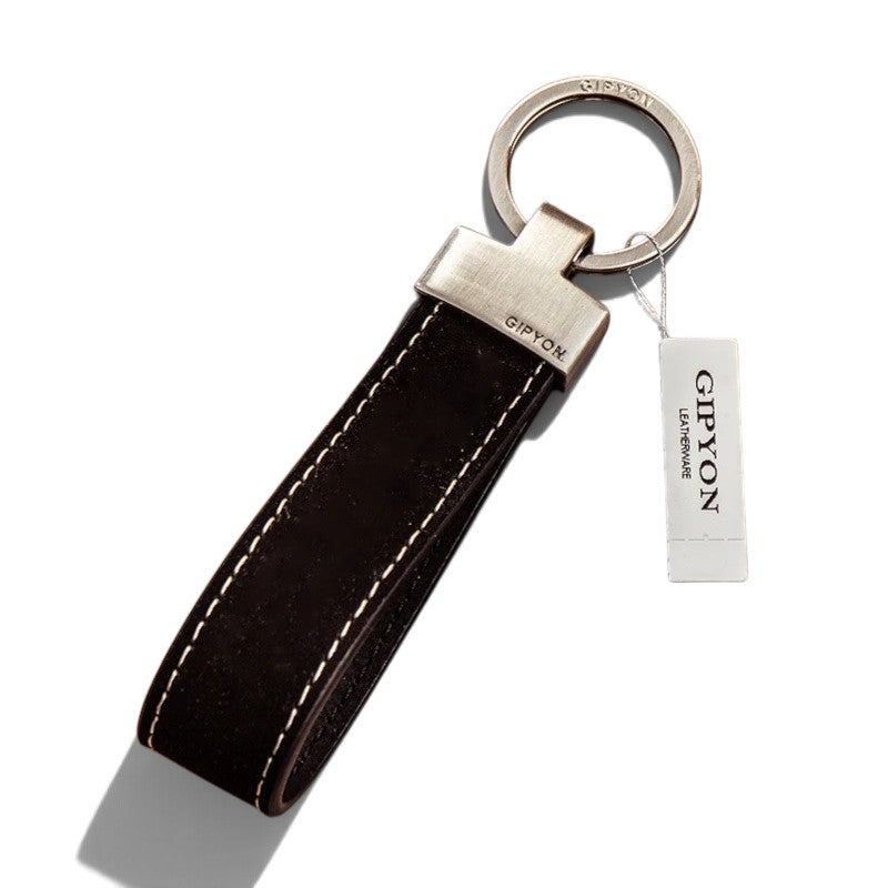 Porte-Clés en Cuir Véritable – Pendentif Anneau Auto | Cadeau Homme