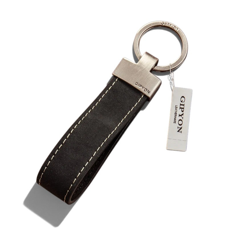 Porte-Clés en Cuir Véritable – Pendentif Anneau Auto | Cadeau Homme
